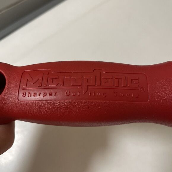 Red Handled Coarse Microplane Coarse Grater Stainless Steel With Sheath 13" - Picture 4 of 7